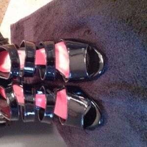 Black patent heels